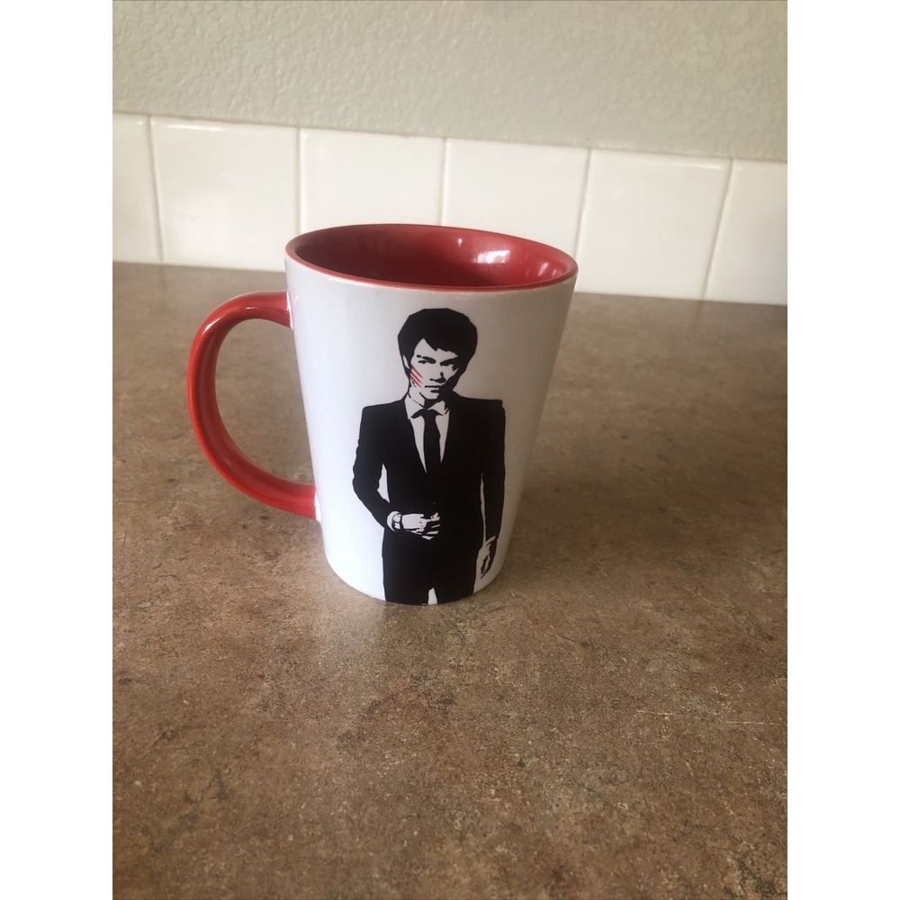 Bruce Lee Coffee Cup Mug White Red Freely‎ Express Your Style